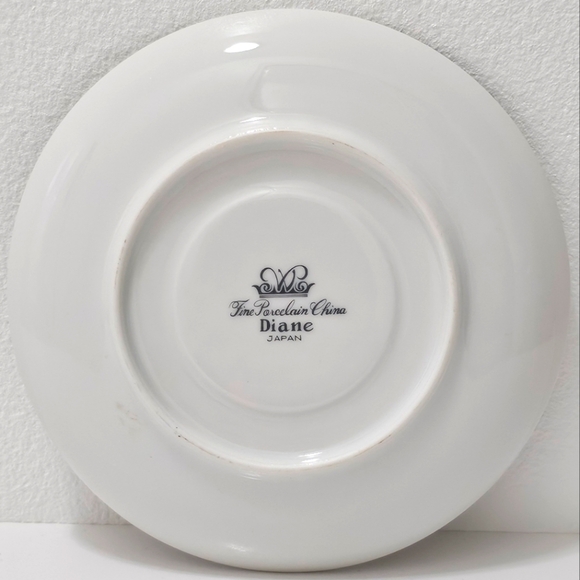 Diane by Fine China of Japan Blue Flower Scrolls - Saucers Set of 13 - Picture 5 of 10